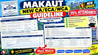 MAKAUT || New CA/ECA/WCA GUIDELINE  & 75% Attendance || MARKS CONVERT Calculation & Passing Marks😒😒