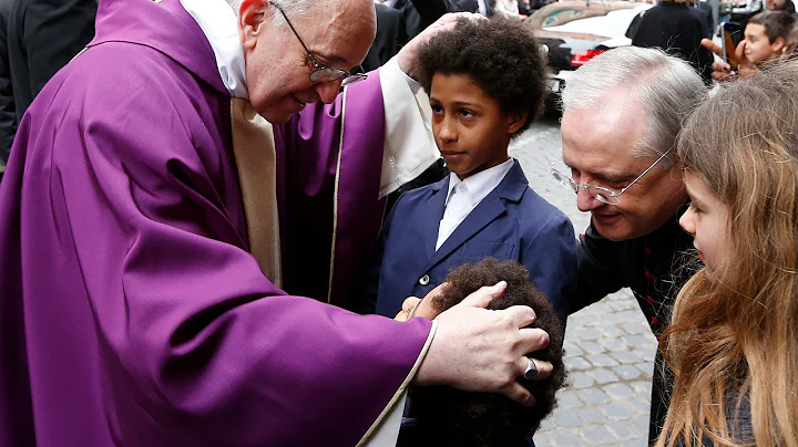 Pope Francis greets faithful at St. Anne Parish af...