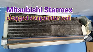 Mitsubishi Starmex | How to unclog dirty evaporator coil.