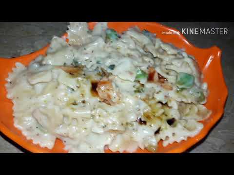 White sauce pasta... pasta... easy recipe... how to make white sauce pasta...