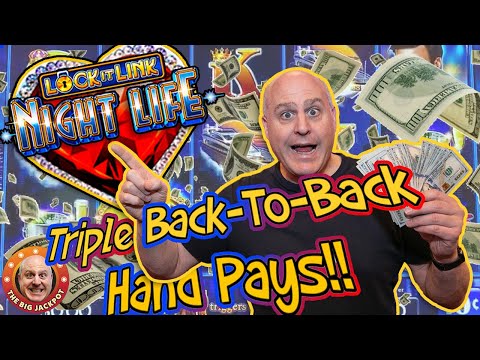 💥INSANE💥 Triple Payouts of 3 Different 🎰Lock-It-Link Night Life Machines!!!💥