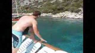Funny stupid belly flop dive