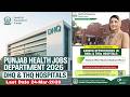 Punjab Health Department Jobs 2026 | Medical Officer & WMO Jobs DHQ & THQ Hospitals | Apply Online