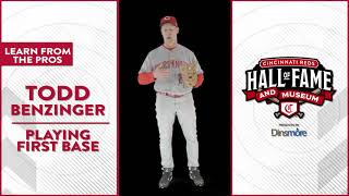 Play video: Learn from the Pros: Todd Benzinger on playing first base