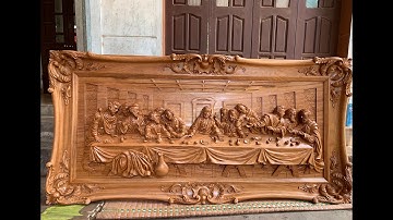 Tranh Gỗ Bữa Tiệc Ly - Tranh 12 Thánh Tông Đồ Bằng Gỗ - Tranh Bữa Ăn Tối Cuối Cùng Của da Vinci