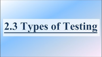 2.3 Test Types || Certified Tester Foundation Level Syllabus || Version 2018