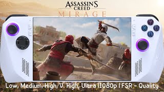 Assasain's Creed Mirage Gameplay ASUS ROG Ally | All Settings 1080p Tested