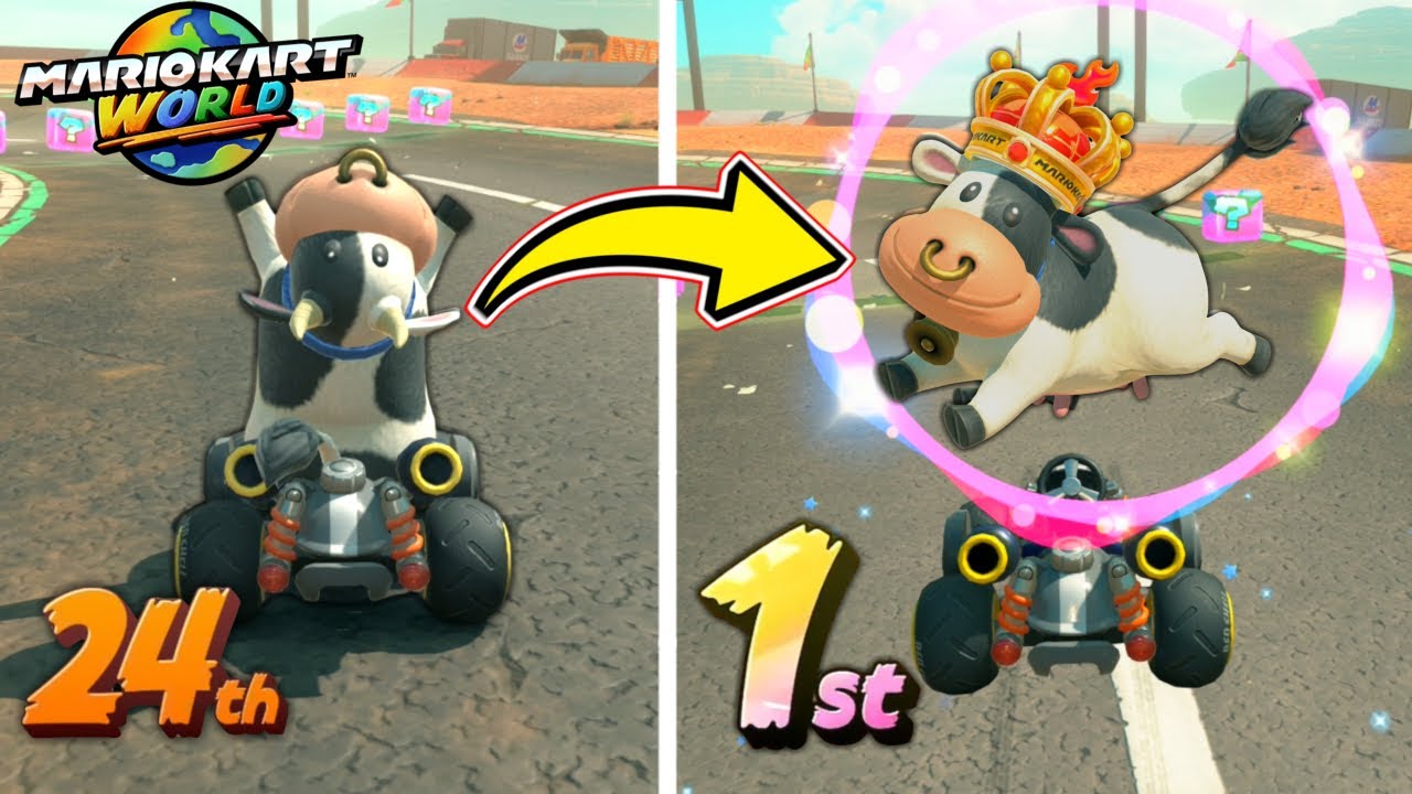 最強キャラ『ウシ』で「サバイバルモード」を無双する天才が現れました。【マリオカートワールド】