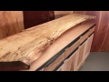 Custom live edge curly maple cabinet built with recycled woods and solar power Custom live edge curly maple cabinet built with recycled woods and solar power