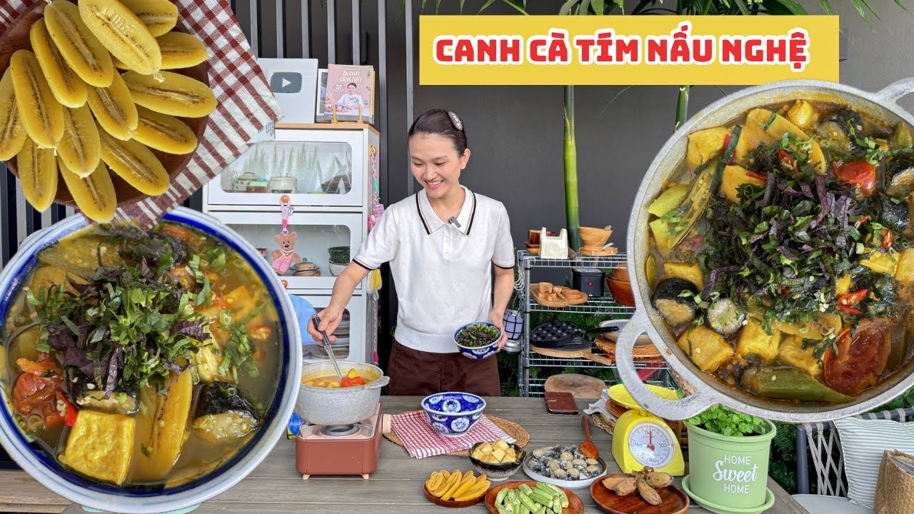 Cách Làm Canh Cà Tím Nấu Nghệ| Ăn cơm hay Bún đều ngon | Accnhi 