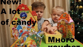 Много Новогодних конфет,сладостей  Распаковка Подарочных Наборов New! a lot of candy