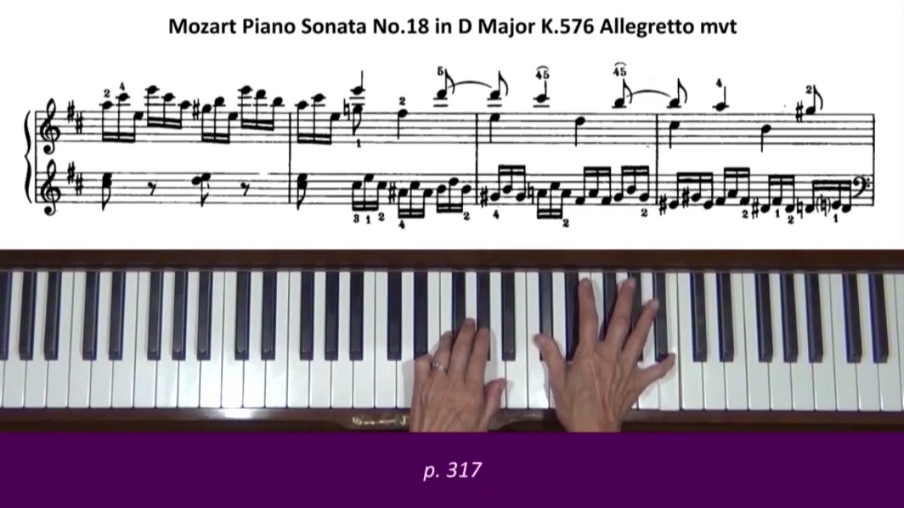 Mozart Piano Sonata No. 18 in D Major K. 576 Allegretto Piano