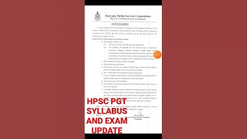 HPSC PGT SYLLABUS AND EXAM LATEST UPDATE 2023