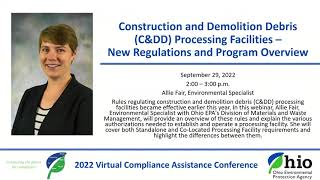 2022 VCAC - Construction & Demolition Debris C&DD Processing Facilities - New Regulations