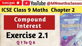 Understanding ICSE Mathematics Class 9, Chapter 2 , Compound Interest , Exercise 2.1 , Sums (1-6)