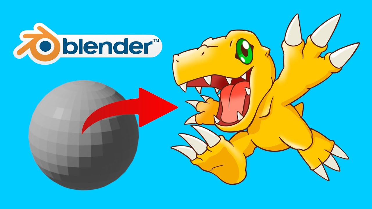 Sculpting Agumon in Blender | Live Digital Sculpt