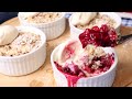 Berries crumble dessert  easy homemade mini fruit crumble  berry crumble recipe