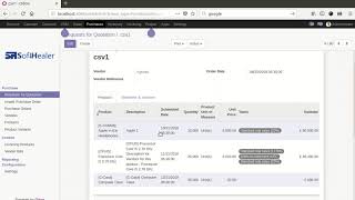 Import Purchase Order From CSV Odoo, Import Purchase Order From excel Odoo