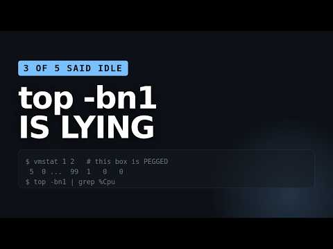Your server is not at 100% CPU - top -bn1 is lying to you