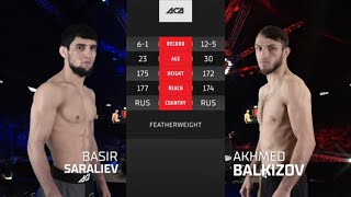 Басир Саралиев vs. Ахмед Балкизов | Basir Saraliev vs. Akhmed Balkizov | ACA 159