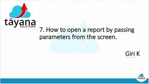 passing parameters report from the screen