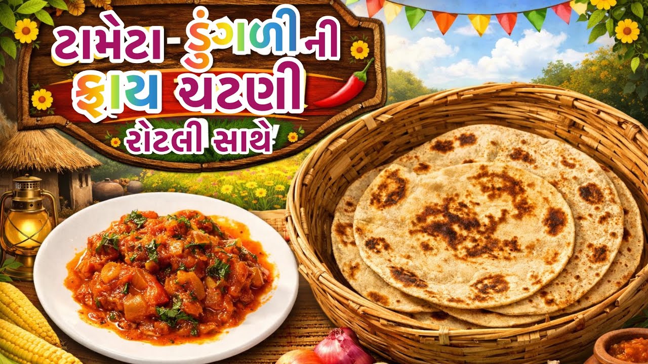 ટામેટા ને ડુંગરી ની ફ્રાય ચટણી || tamaeta chatani || ગામડાની દેશી રીતે || #trending #viral #cooking