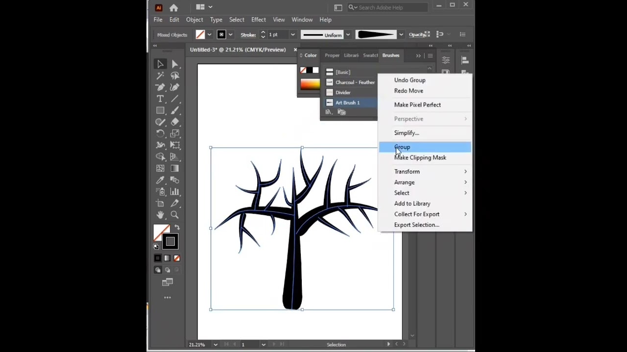 How to make tree in Adobe illustrator 