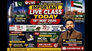 educationLIVE Class Today | Business Maths Important Discussion + Islamiat MCQs Solved | Inter Part