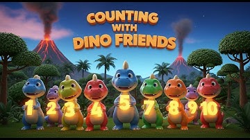 Counting with Dino Friends | Learn Numbers wi Cute Dinosaurs | 3D Kids Learning | Toon Beats Studio