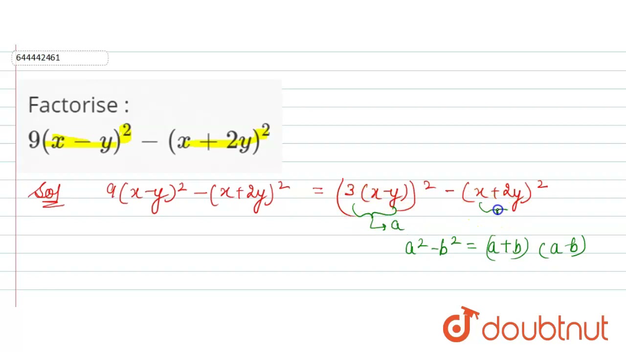 Factorise 9 X Y 2 X 2y 2 9 Factorisation Maths Icse Doubtnut Youtube