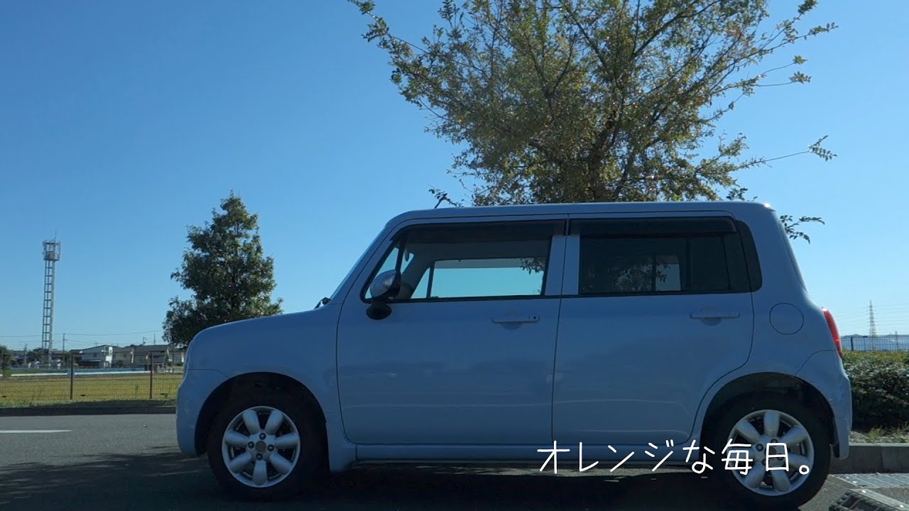 空色ラパンの新しいテーブルでチェアリング。＃車中　＃車中カフェ　＃ラパン