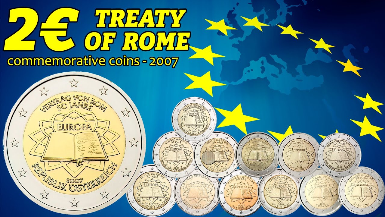 Euro Rome 2 Euro 2007 - Treaty of Rome coin overview │ value, mintage, rare (big ...