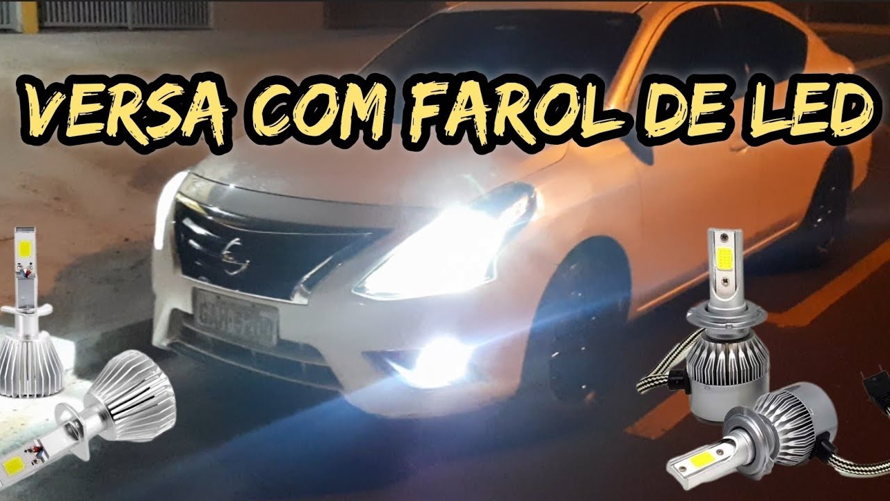 🔴NISSAN VERSA COM FAROL DE LED. / COMO TROCAR.