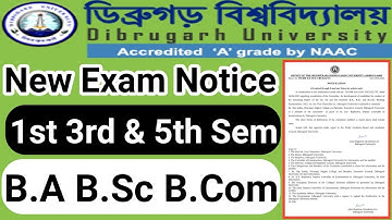 Dibrugarh University B.A B.Sc B.Com Exam Notice || Regular & Backlog || Joy technicals and news