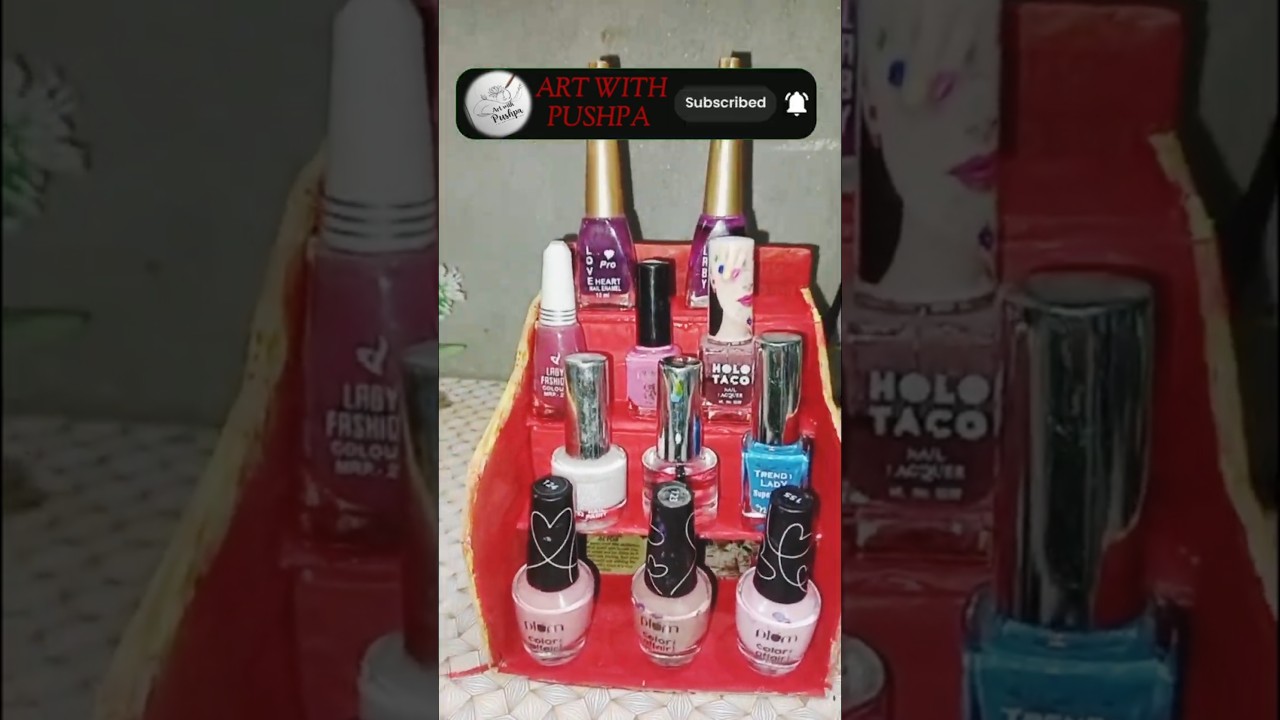 Beautiful Nail Polish Stand 💅 | DIY from Waste | Art with Pushpa | #Shorts