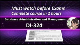 Database Administration and Management Course (DI-324) | Punjab University @InnovateiTzoneofficial
