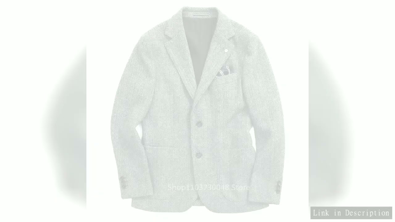 Gray Wool Tweed Winter Suit Blazer Single Breasted Suit Jacket Formal Fashion Notch Lapel Herringbon