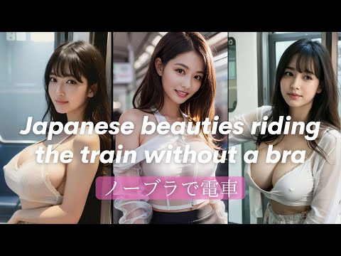 【ノーブラで電車】Japanese beauties riding the train without a bra #ノーブラ #ai美女 #braless #aiart