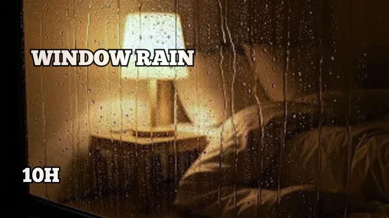 Rain Sounds for Sleeping (Bedroom Window) (10 Hours) | Relax & Sleep (No Music) — Warm Lamp