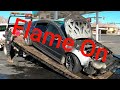 Burned up Chrysler Car