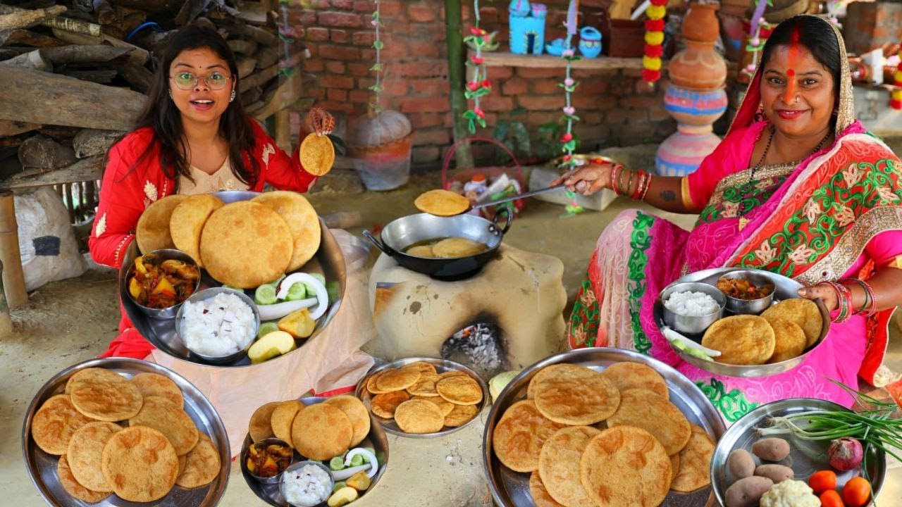 दाल पूरी बिहार की खास रेसिपी मेरे गांव की दाल पूरी खीर आलू की सब्जी dal poori chana dal paratha