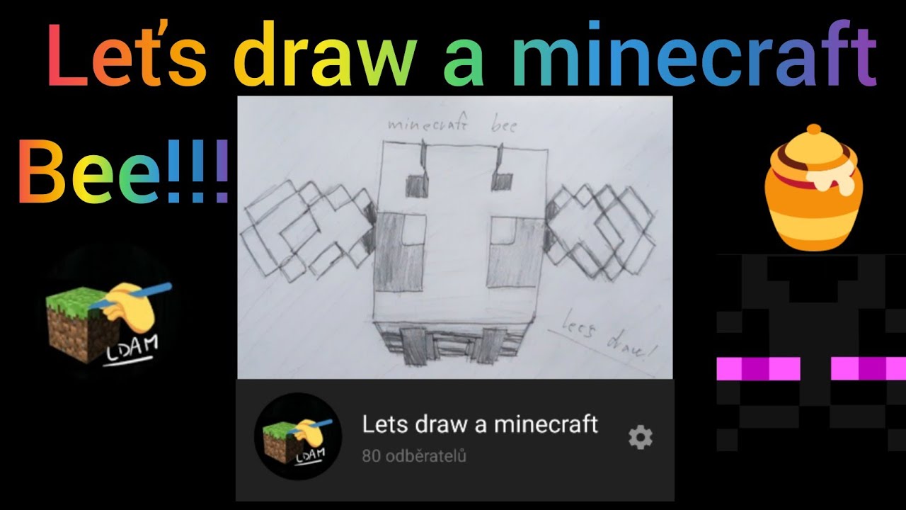 How to draw minecraft bee - YouTube