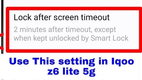 Iqoo z6 lite 5g lock after screen timeout।How to use lock after screen timeout in Iqoo z6 lite 5g