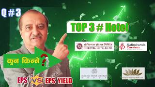 TOP 3 # HOTEL SECTOR  - EPS  VS  EPS YIELD &amp; RESERVE VS RESERVE YIELD को आधारमा !