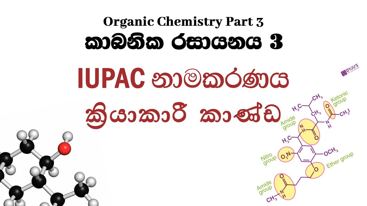 Organich Chemistry 3 | IUPAC Nomenclature of Functional Groups | නාමකරණය