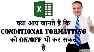 Conditional formatting On/Off button in excel | How to turn off Conditional Formatting in excel |