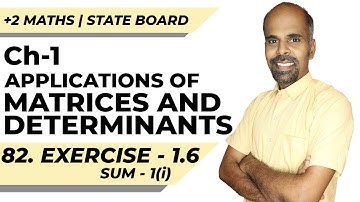 Class 12 | Ex - 1.6 | Q.No. 1(i) | Applications of Matrices & Determinants | State Board | ram maths