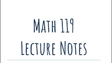 Math 119 - Lecture #0
