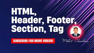html, header nav footer, html full course, html css, html course, html tutorial