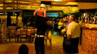 Greek Table Dancing with teeth and woman